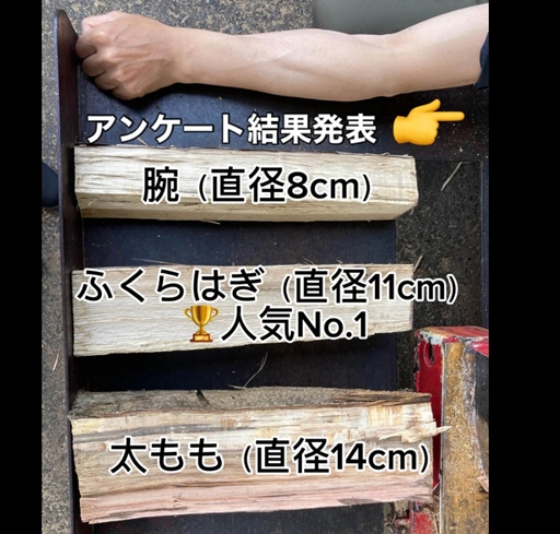 お好みの薪の太さ